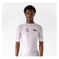 VELODROM Raceday 3.0 Cycling Jersey  - White/Navy/Flush Red