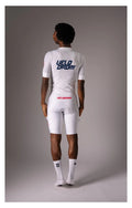 VELODROM Raceday 3.0 Cycling Jersey - White / Navy / Flush Red