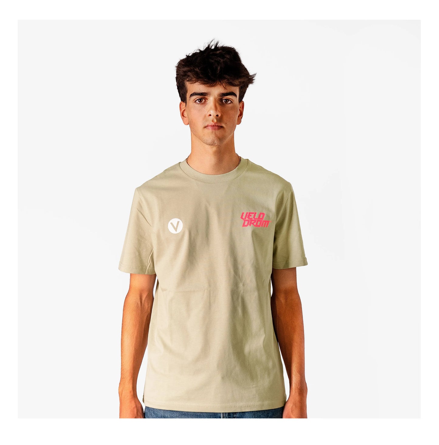 VELODROM Raceday 3.0 Tshirt - Beige/Pink/White