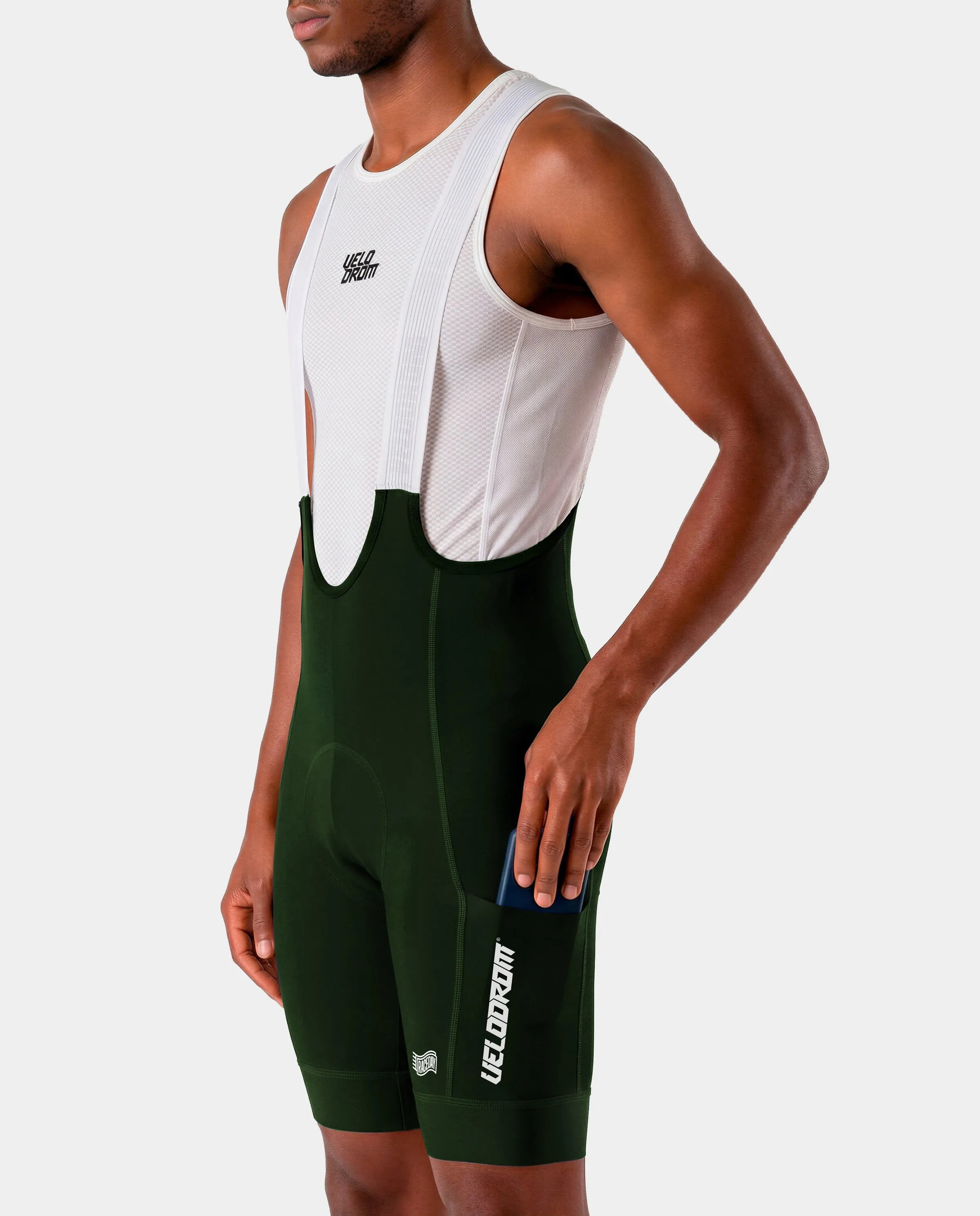 VELODROM Raceday 4.0 Cargo Bib Short - Forest Green/White