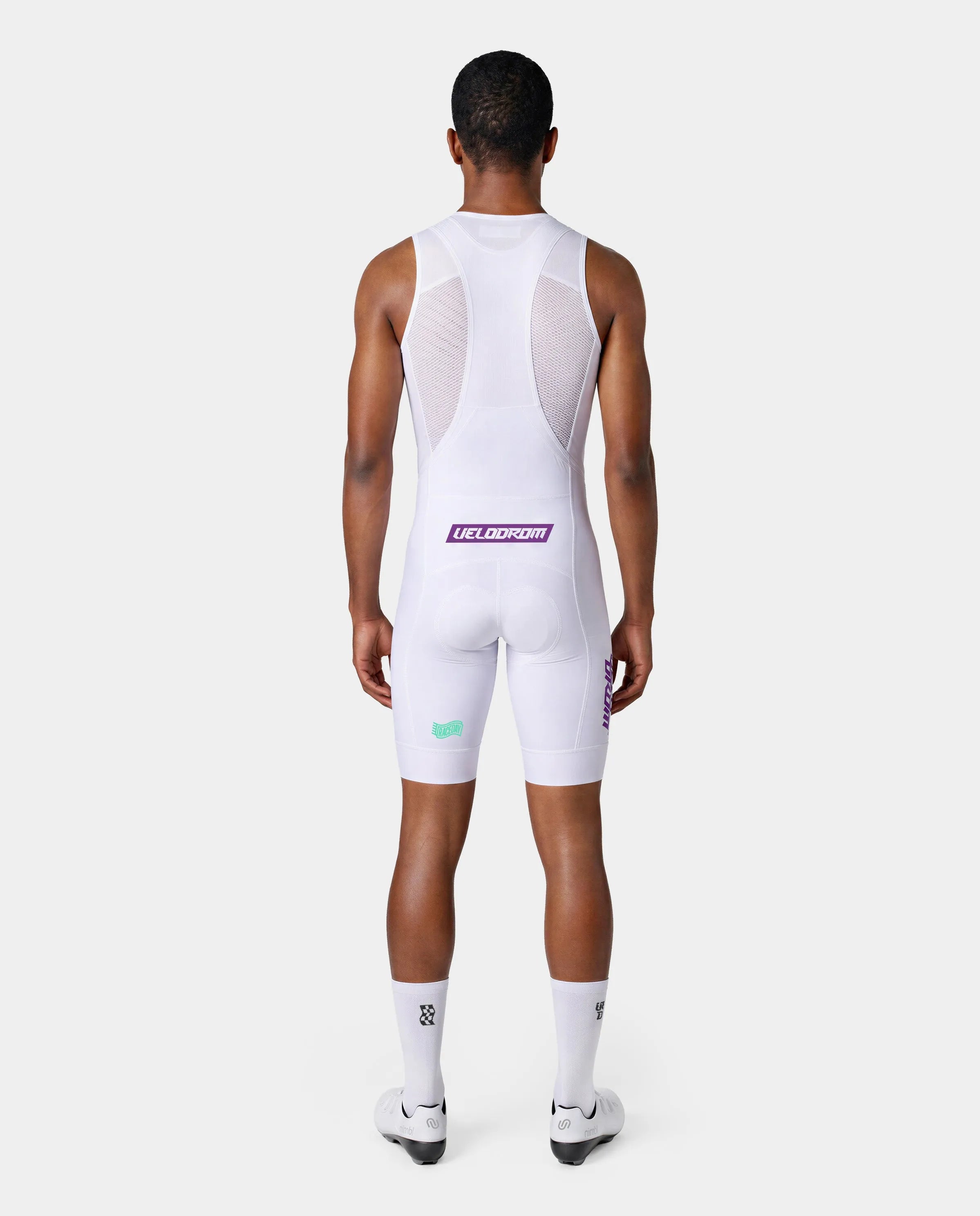 VELODROM Raceday 4.0 Cargo Bib Short - White/Lilac/Light Green