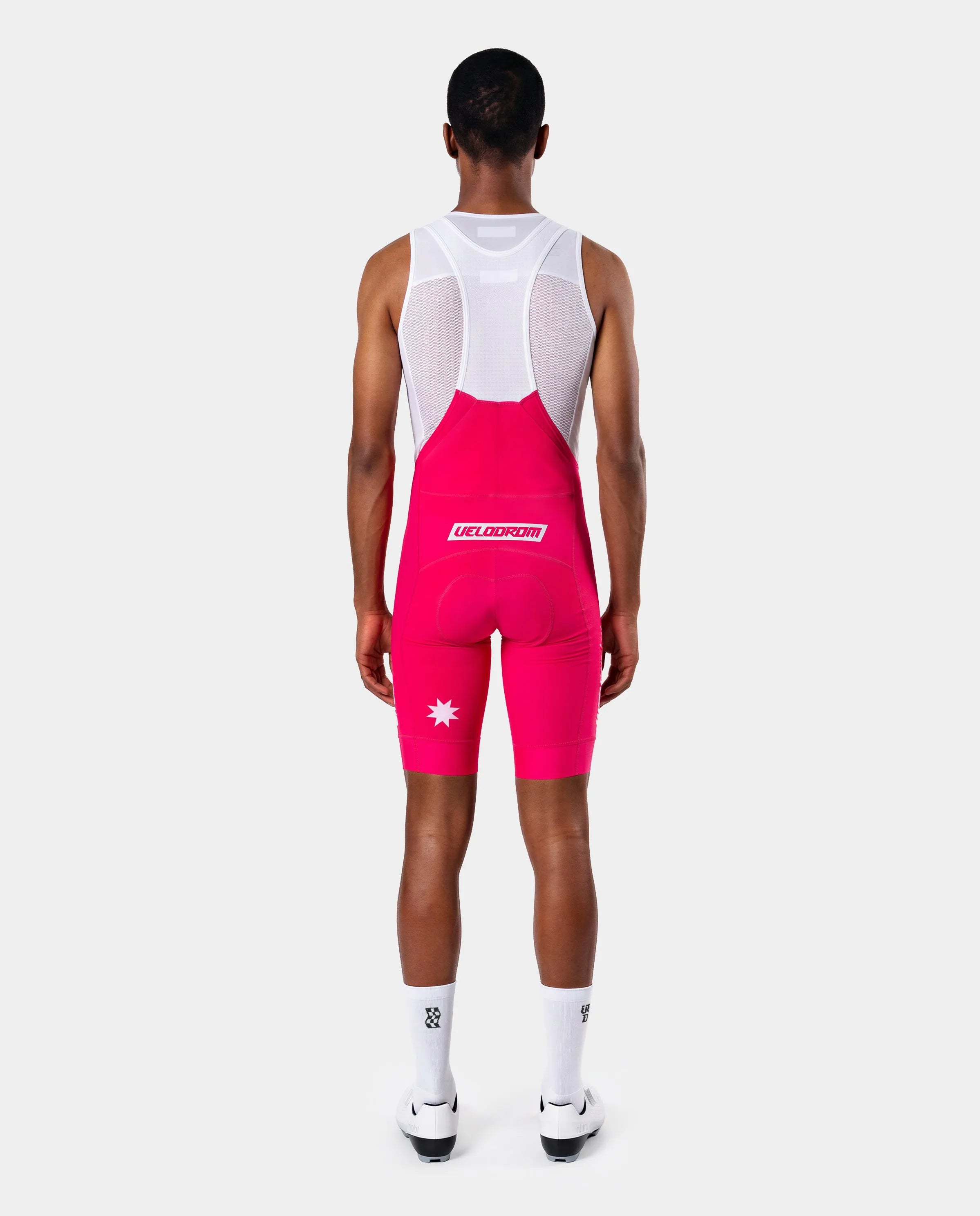 VELODROM Raceday 4.0 Cargo Team Bib Short - Deep Vivid Pink/White