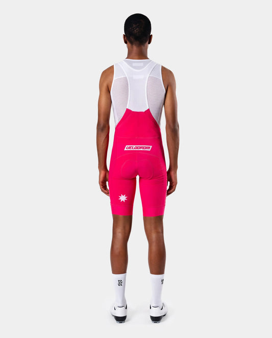 VELODROM Raceday 4.0 Cargo Team Bib Short - Deep Vivid Pink/White