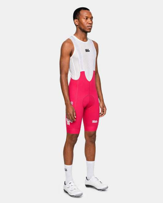VELODROM Raceday 4.0 Cargo Team Bib Short - Deep Vivid Pink/White