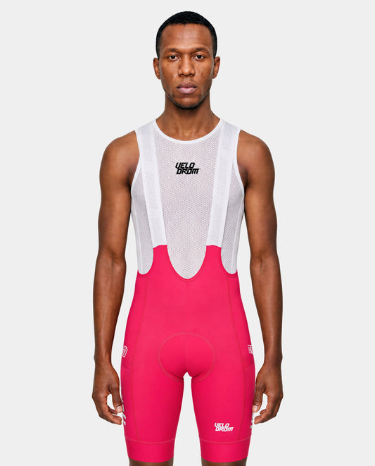 VELODROM Raceday 4.0 Cargo Team Bib Short - Deep Vivid Pink/White
