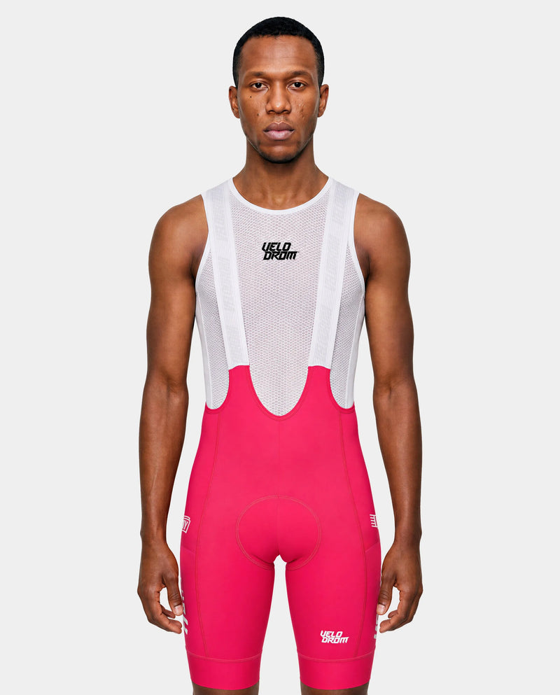 VELODROM Raceday 4.0 Cargo Team Bib Short - Deep Vivid Pink/White