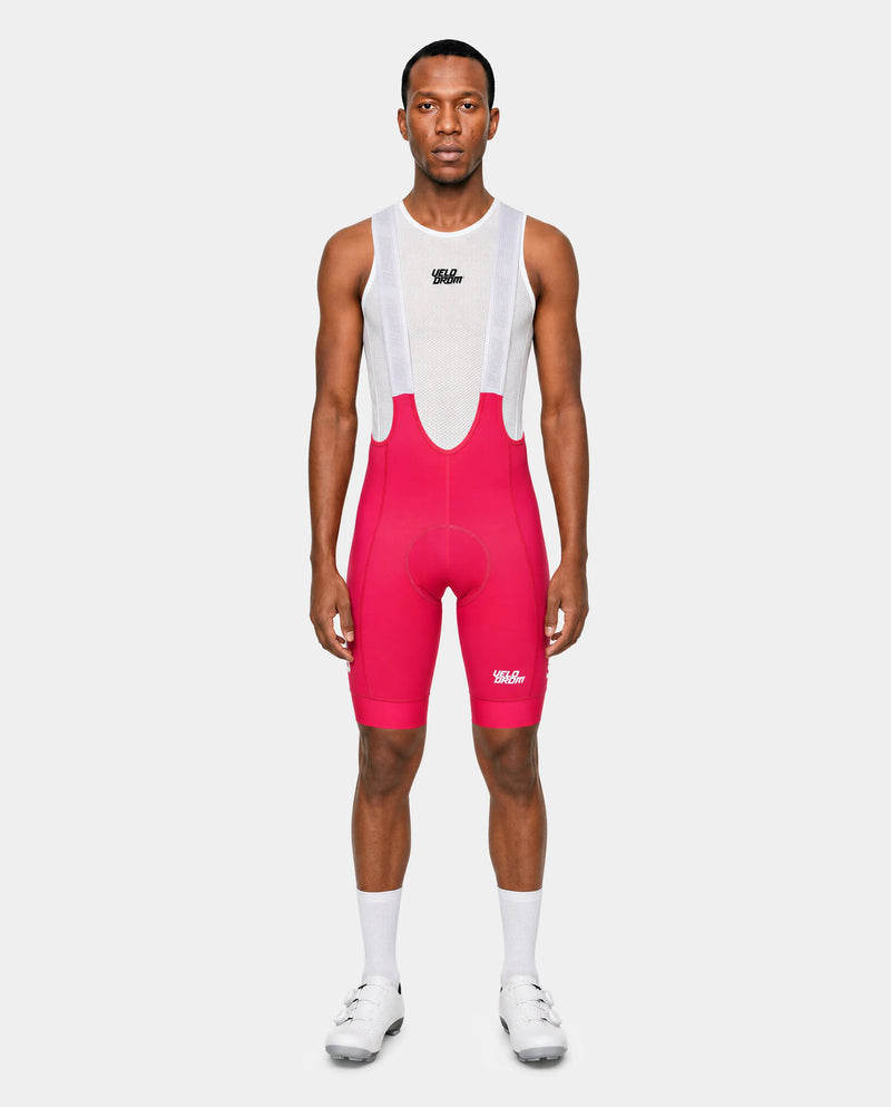 VELODROM Raceday 4.0 Cargo Team Bib Short - Deep Vivid Pink/White