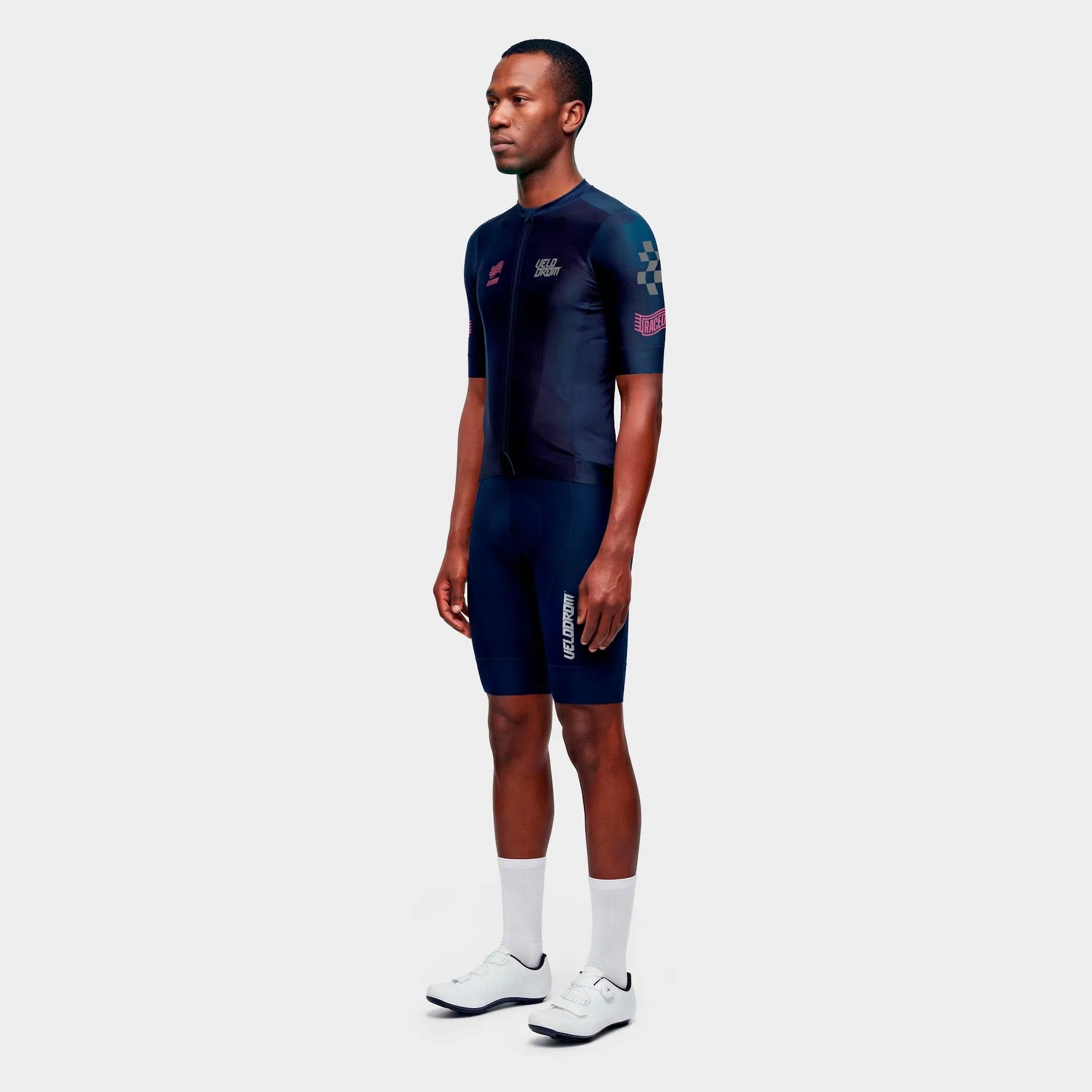 VELODROM Raceday 4.0 Jersey - Navy/Pink/Grey