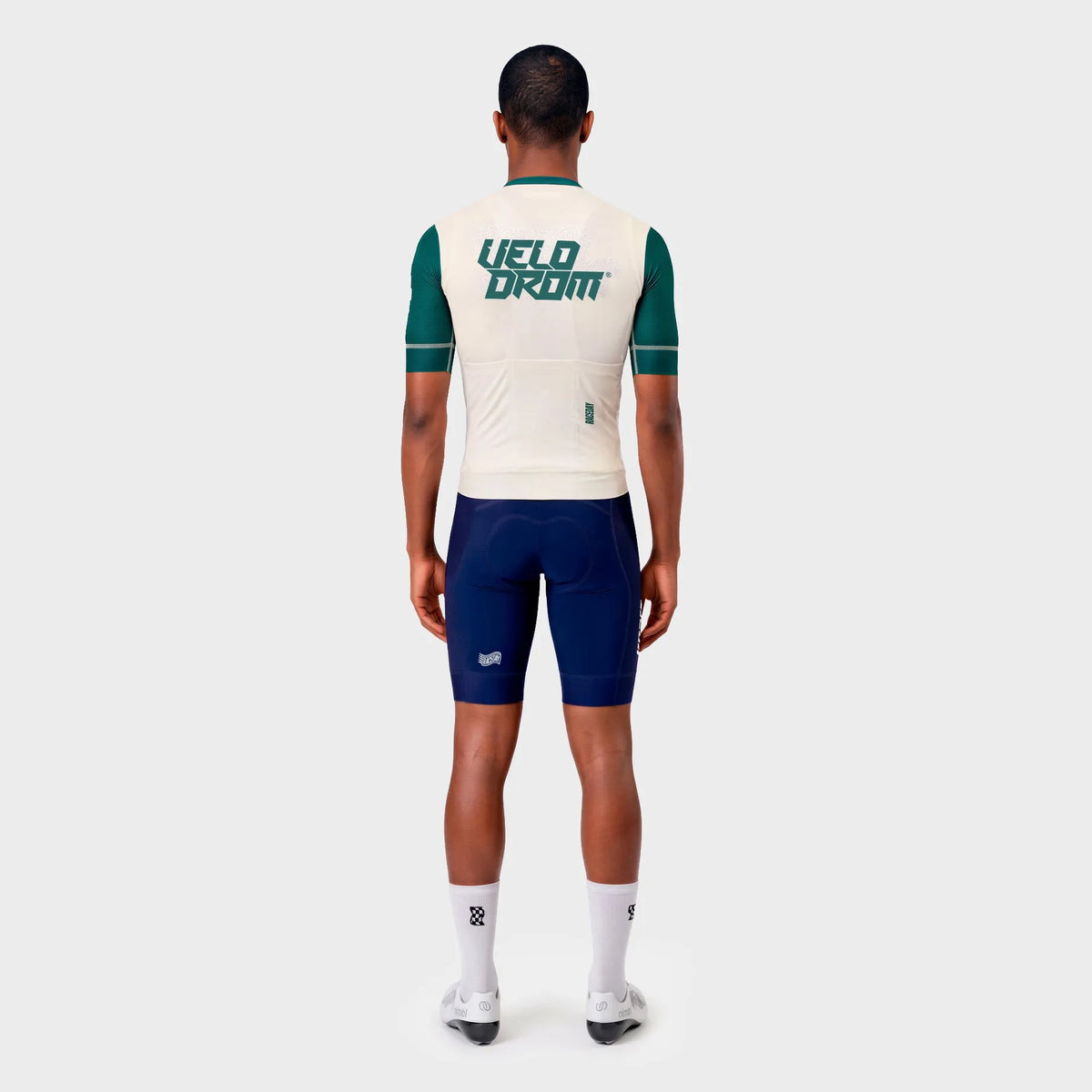 VELODROM Raceday 4.0 Jersey S6 - Off White/Green Sleeves