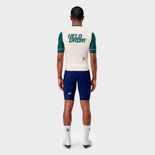 VELODROM Raceday 4.0 Jersey S6 - Off White/Green Sleeves