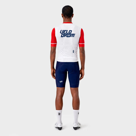 VELODROM Raceday 4.0 Jersey S6 - White/Red Sleeves