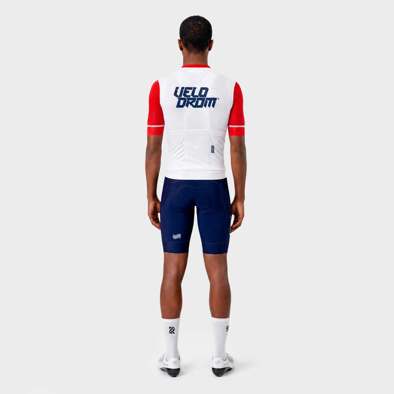 VELODROM Raceday 4.0 Jersey S6 - White/Red Sleeves