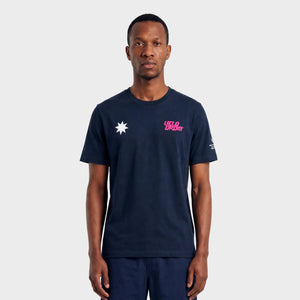VELODROM Raceday 4.0 Tshirt - Navy/White-Pink Logo