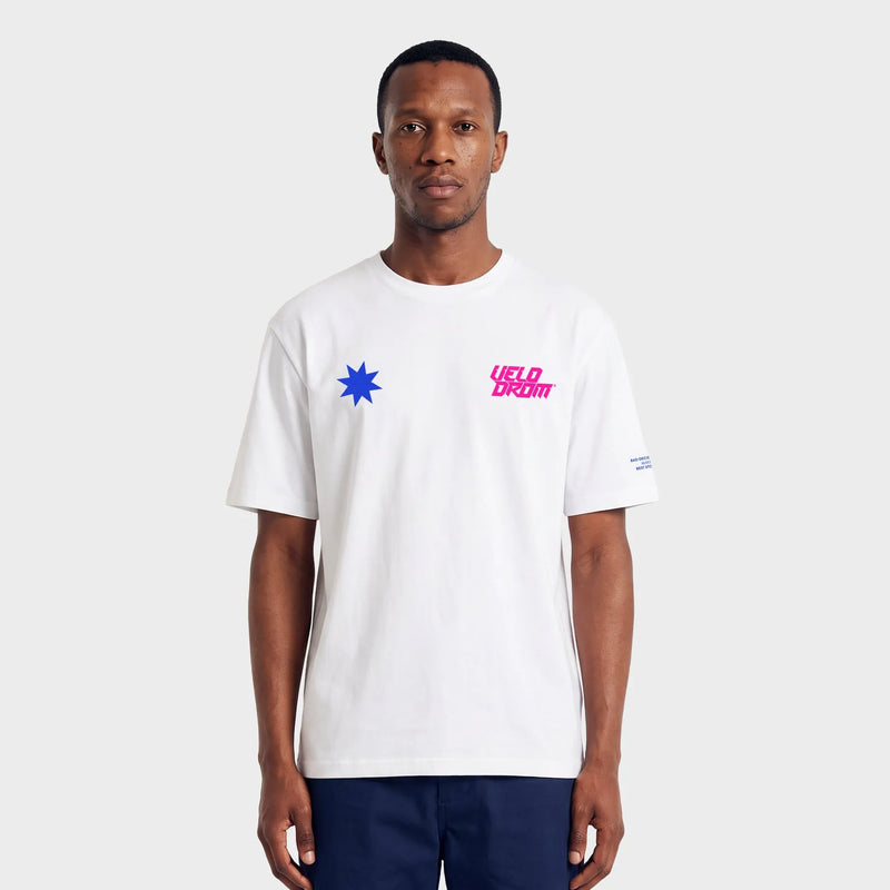 VELODROM Raceday 4.0 Camiseta - Blanco/Blue-Pink Logo