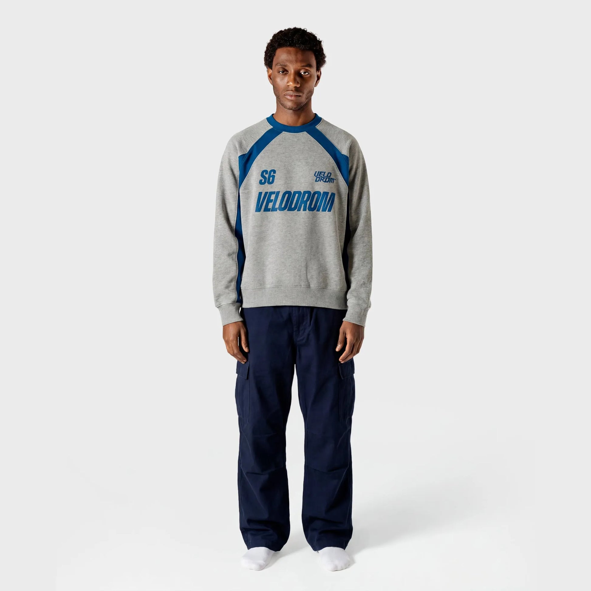VELODROM S6 Collection Retro Sweatshirt - Grey Blue
