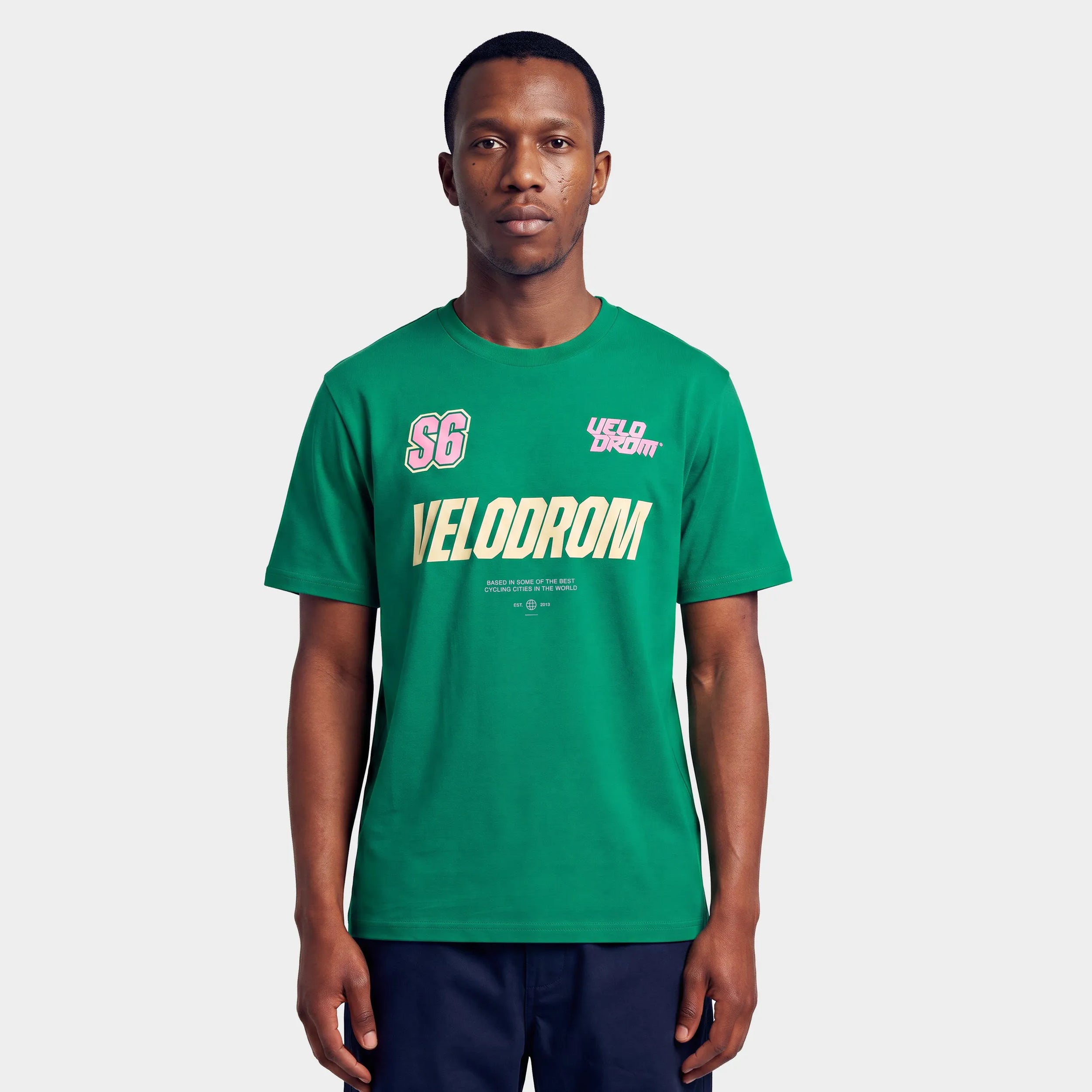 VELODROM S6 Tshirt - Vivid Green Pink/Yellow Graphics