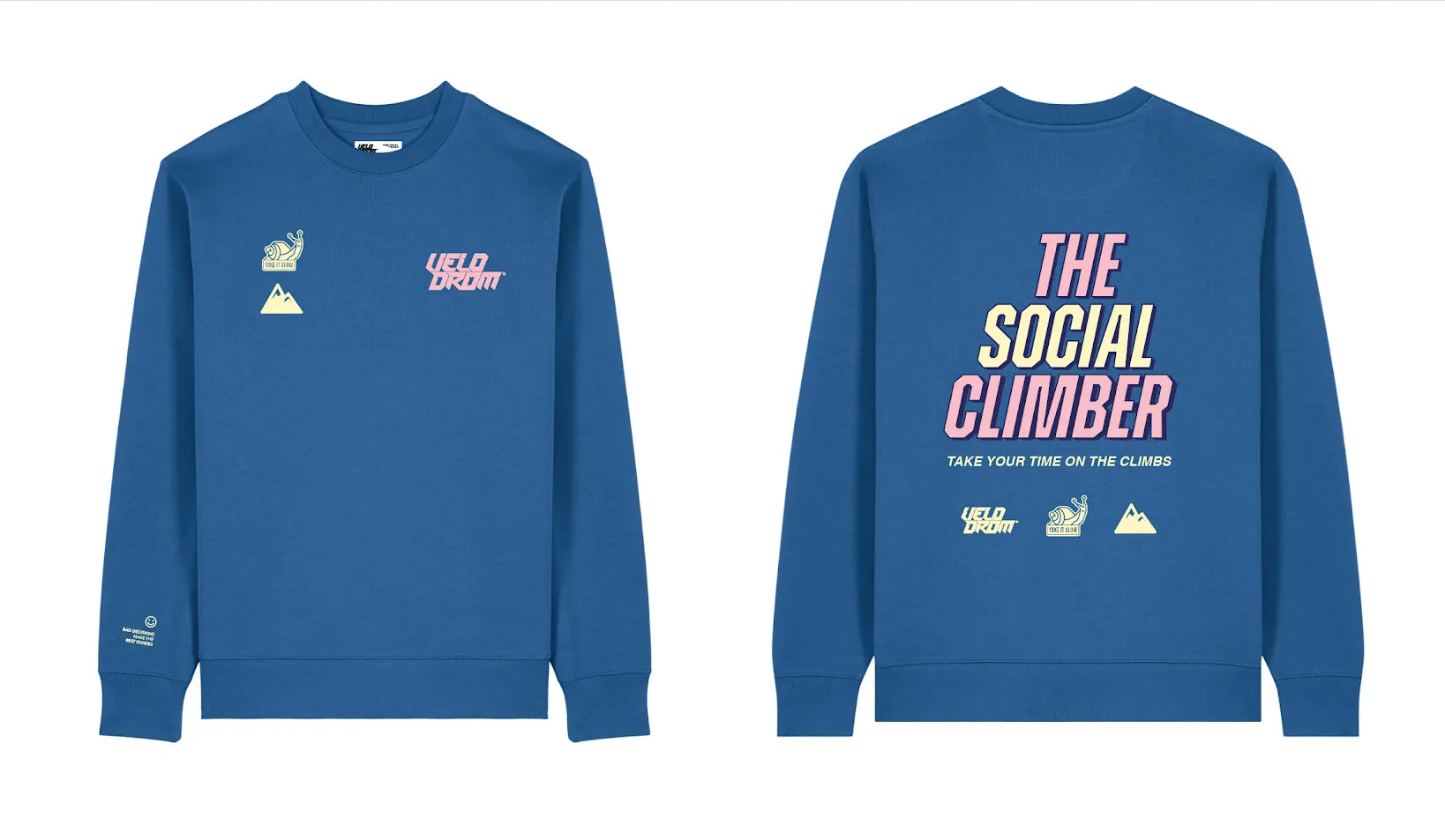 VELODROM Sweatshirt The Social Climber - Blue/Pink/Yellow