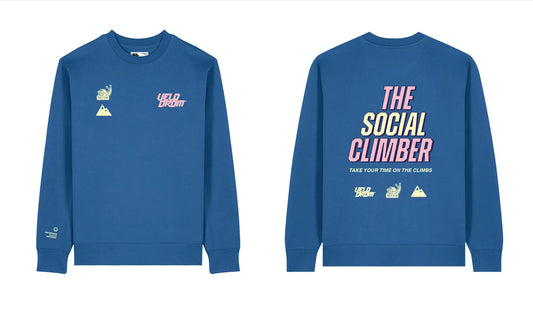 VELODROM Sweatshirt The Social Climber - Blue/Pink/Yellow
