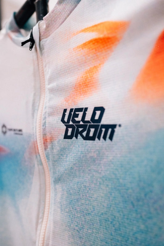 VELODROM Temps de Flor 2025 Limited Edition Cycling Jersey - Celeste /Light Red/Green