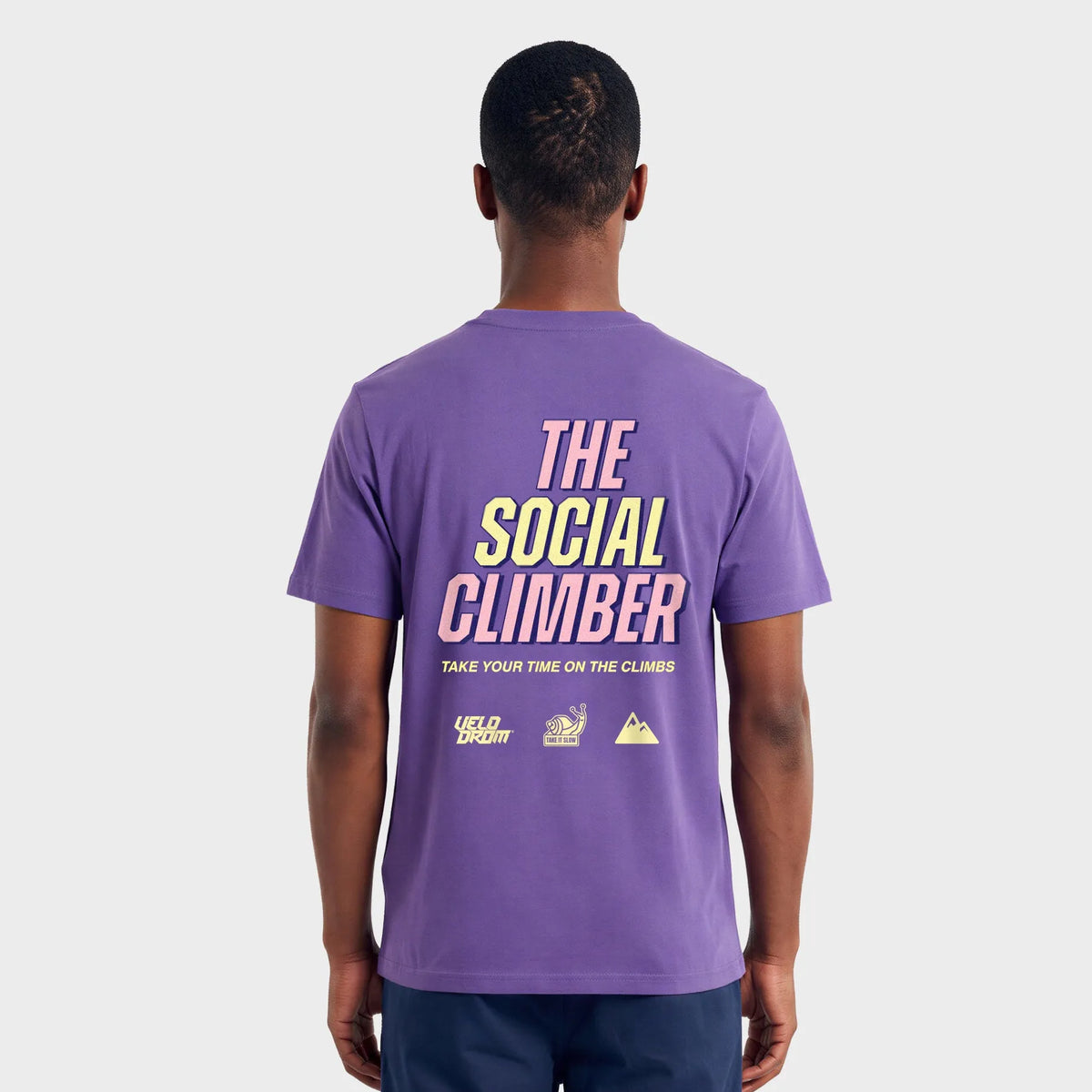 VELODROM The Social Climber T-Shirt- Purple-Yellow-Pink