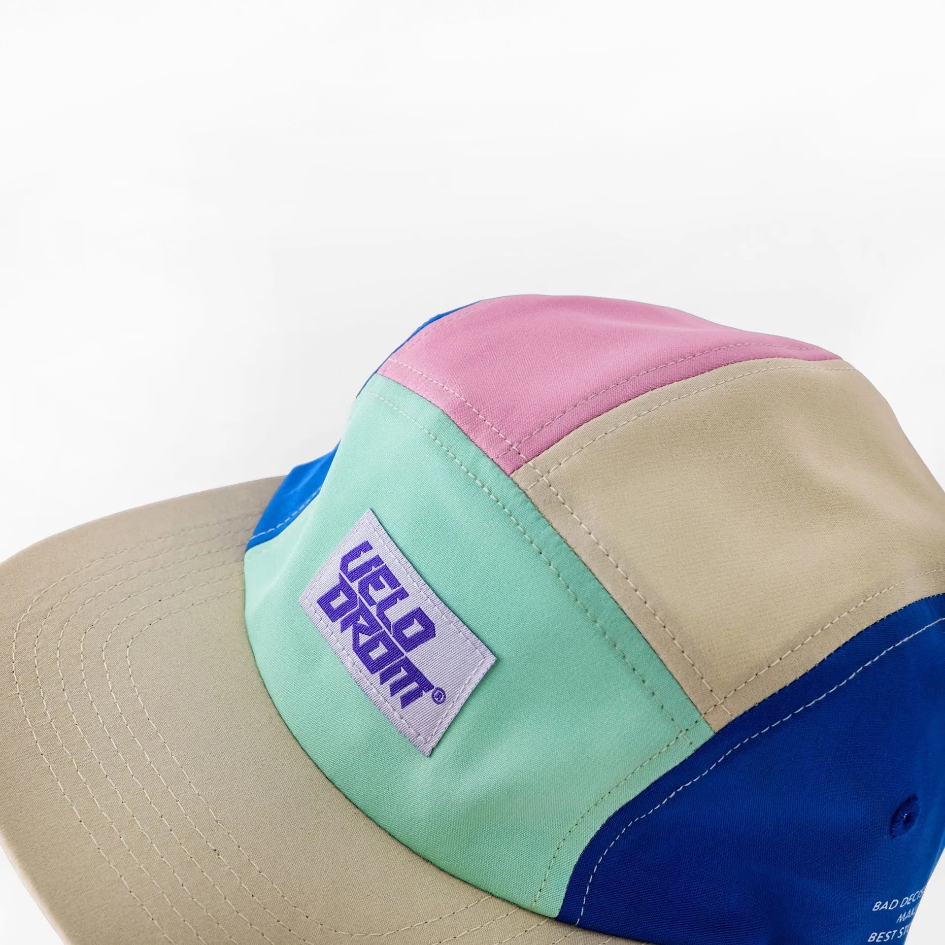 VELODROM Trail 5 Panel Casual Cap - Beige/LightGReen/Blue/Pink
