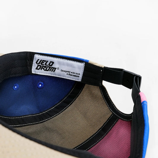 VELODROM Trail 5 Panel Casual Cap - Beige/LightGReen/Blue/Pink