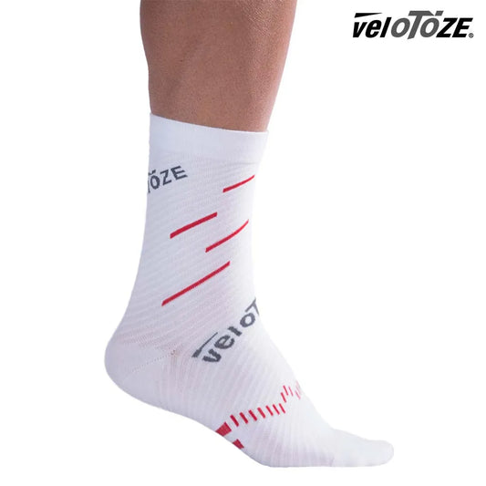 VeloToze Coolmax Active Compression Socks - White/Red