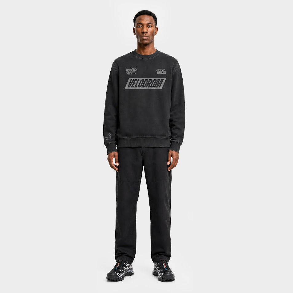 VELODROM Raceday Sudadera - Dyed Negro/Grey Logo