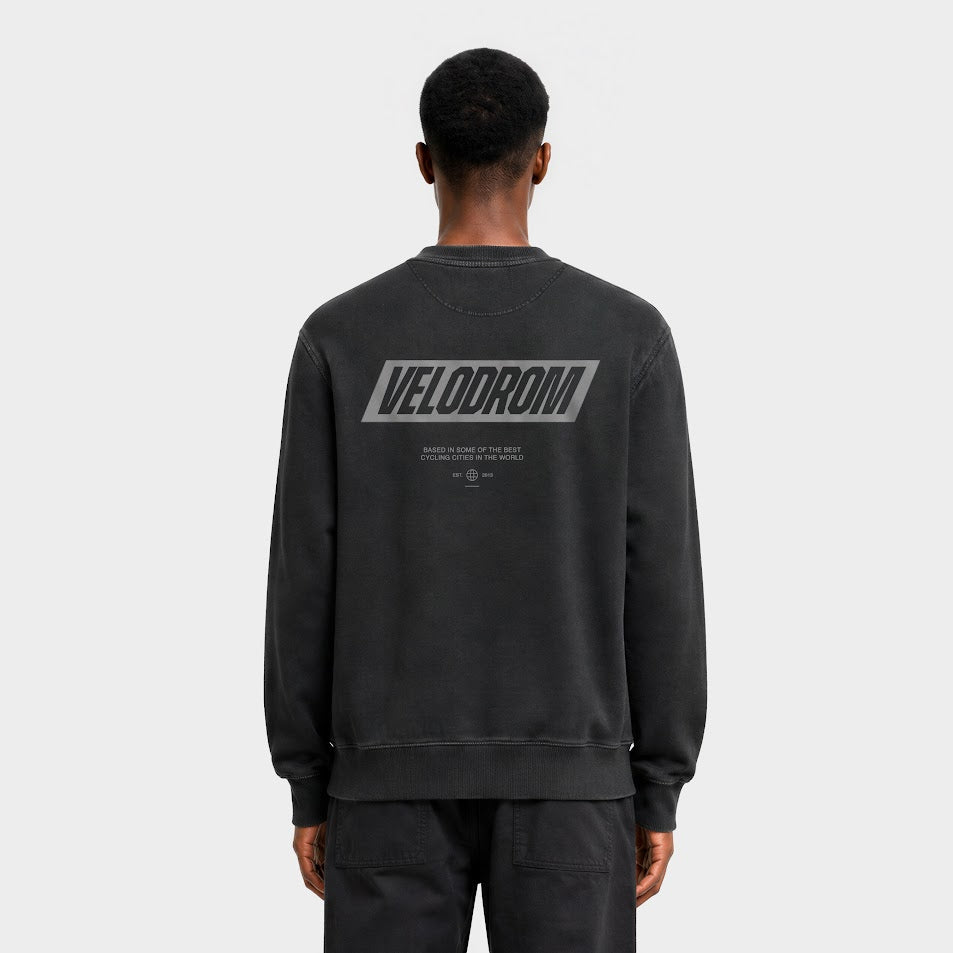 VELODROM Raceday Sudadera - Dyed Negro/Grey Logo