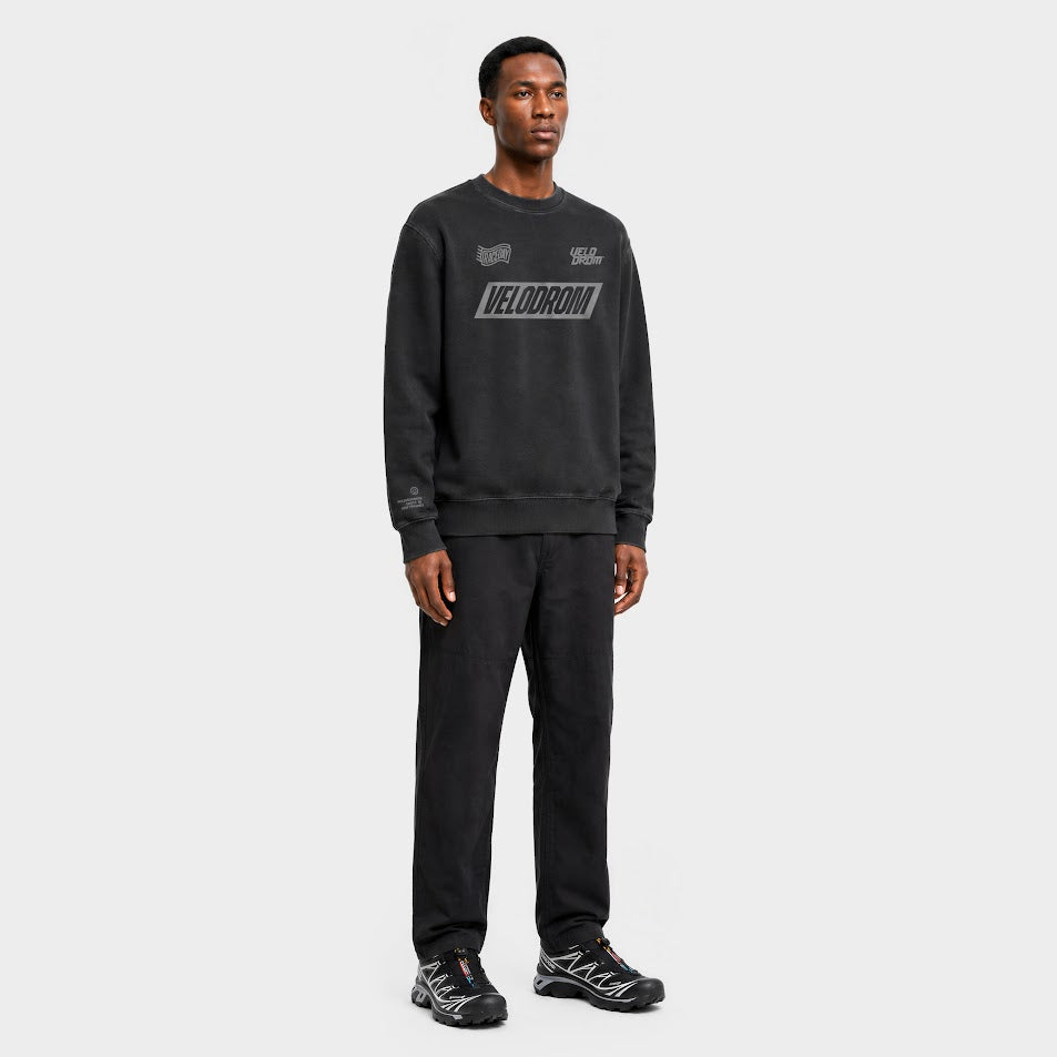 VELODROM Raceday Sudadera - Dyed Negro/Grey Logo