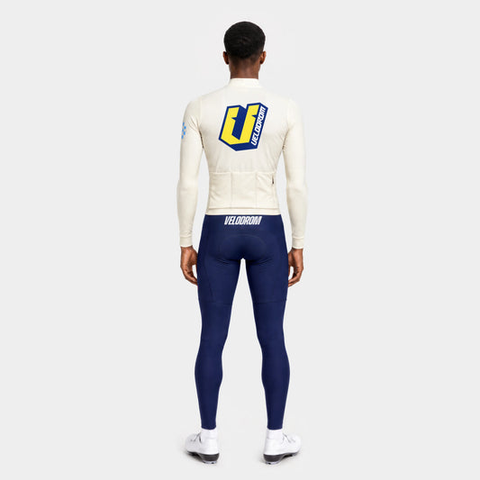 VELODROM RaceDay 3.0 Thermal Xperiment Long Sleeve Jersey - Off White/Pink/Yellow — rear