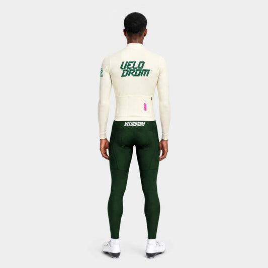 VELODROM RaceDay 3.0 Thermal Long Sleeve Jersey - Off White/Teal — rear