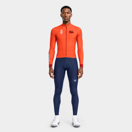 VELODROM RaceDay 3.0 Thermal Xperiment Long Sleeve Jersey - Vivid Orange — front full length
