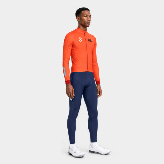 VELODROM RaceDay 3.0 Thermal Xperiment Long Sleeve Jersey - Vivid Orange — three-quarter view