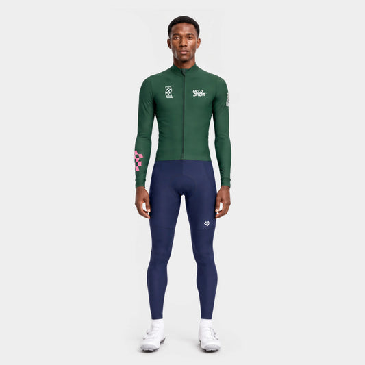 VELODROM RaceDay 3.0 Thermal Long Sleeve Jersey - Pine Groove/White — front full length