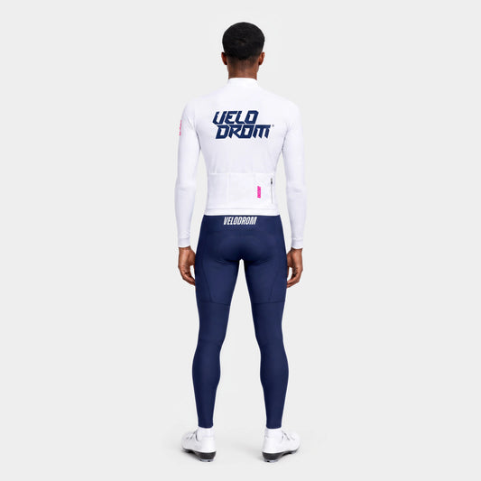 VELODROM RaceDay 3.0 Thermal Long Sleeve Jersey - White/Navy — rear