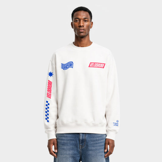 VELODROM Raceday Sweater - Wit/Blue/Red
