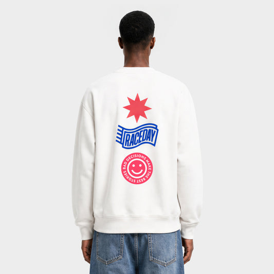 VELODROM Raceday Sweater - Wit/Blue/Red