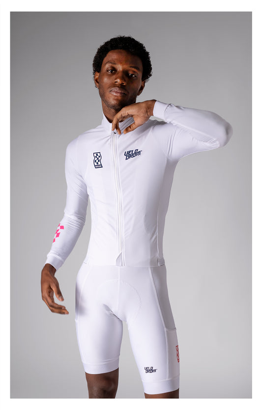 VELODROM RaceDay 3.0 Thermal Fietsshirt lange mouwen - Wit/Navy