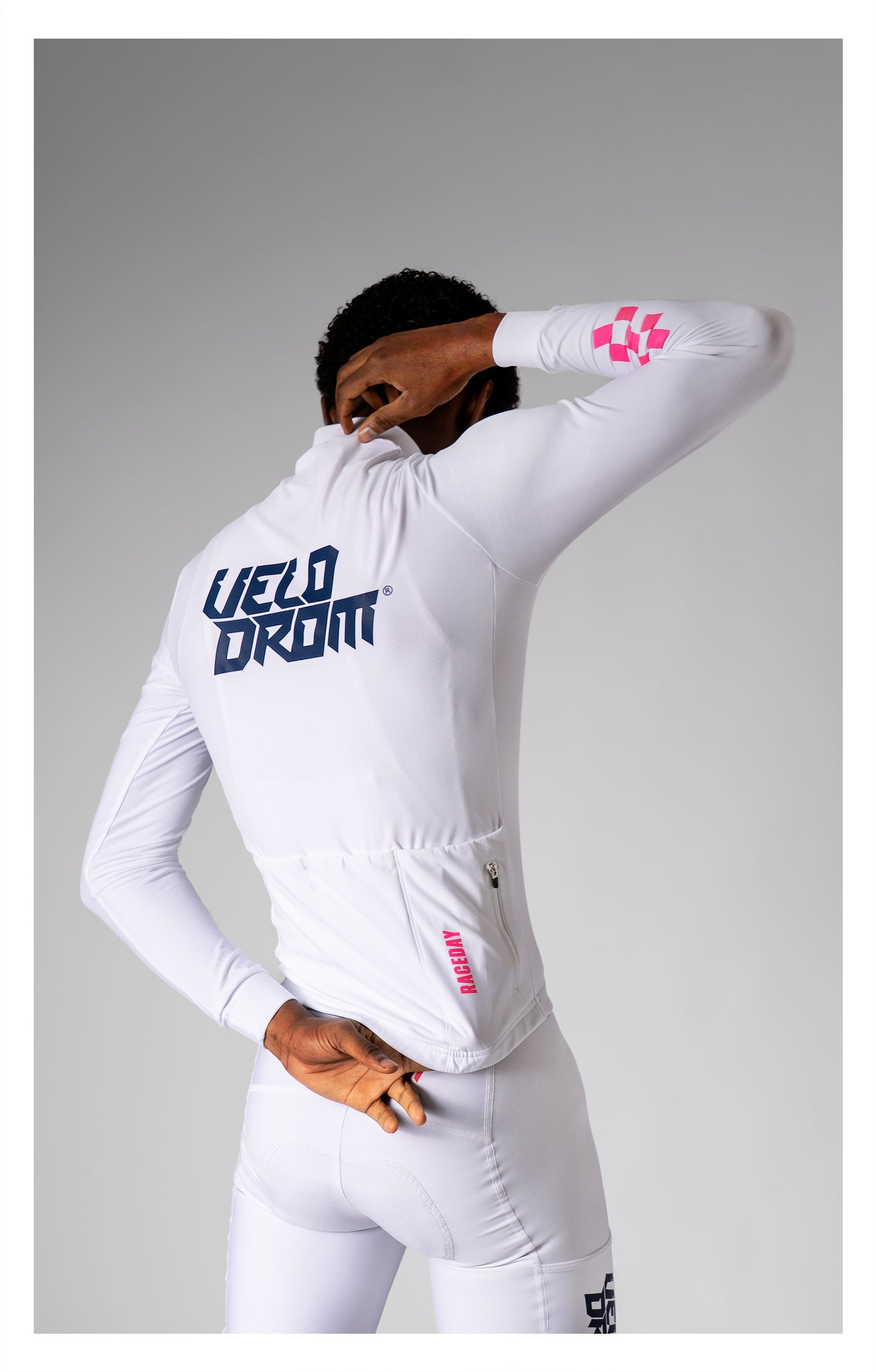 VELODROM RaceDay 3.0 Thermal Long Sleeve Jersey - White/Navy
