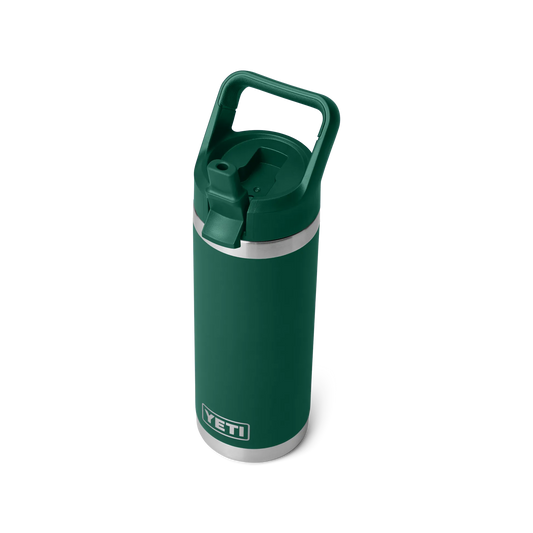 YETI Rambler 18oz/532m Bottle with Straw Cap - Black Forest Green