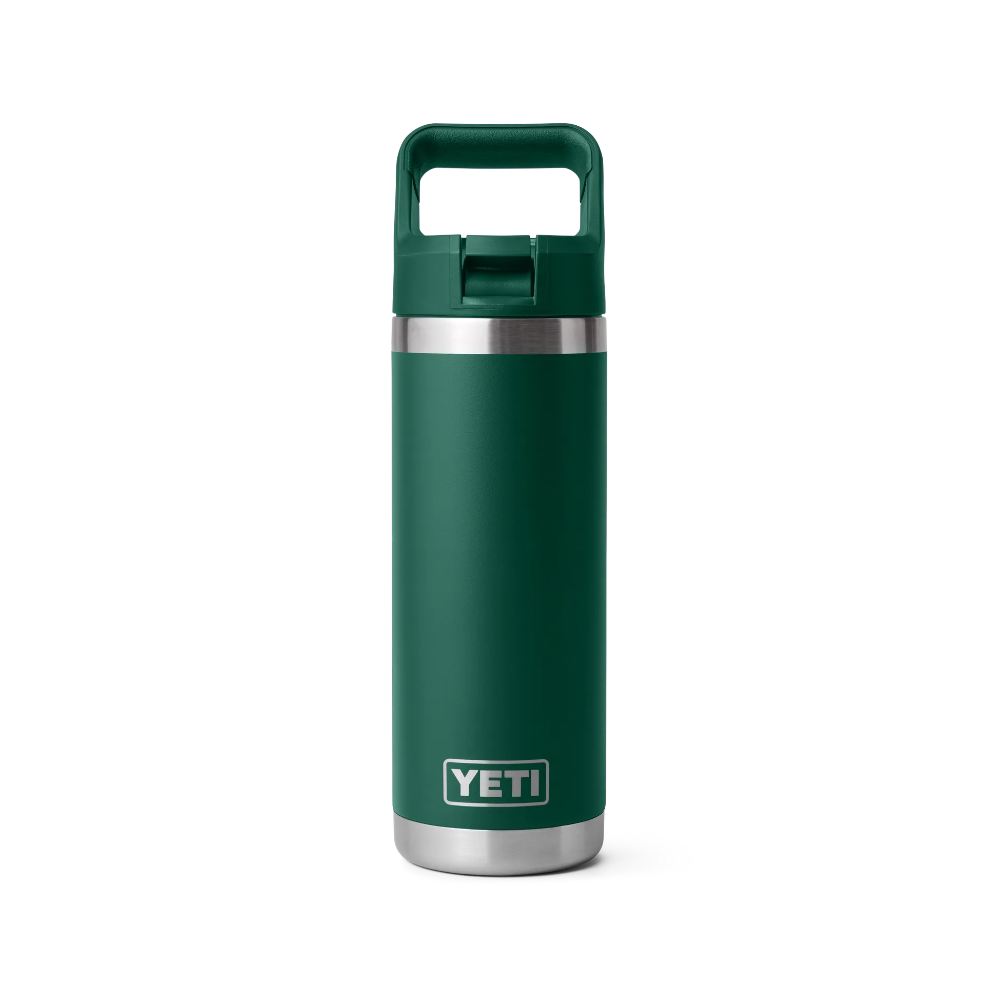 YETI Rambler 18oz/532m Bottle with Straw Cap - Black Forest Green