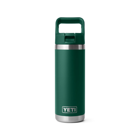 YETI Rambler 18oz/532m Bottle with Straw Cap - Black Forest Green