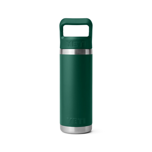 YETI Rambler 18oz/532m Bottle with Straw Cap - Black Forest Green