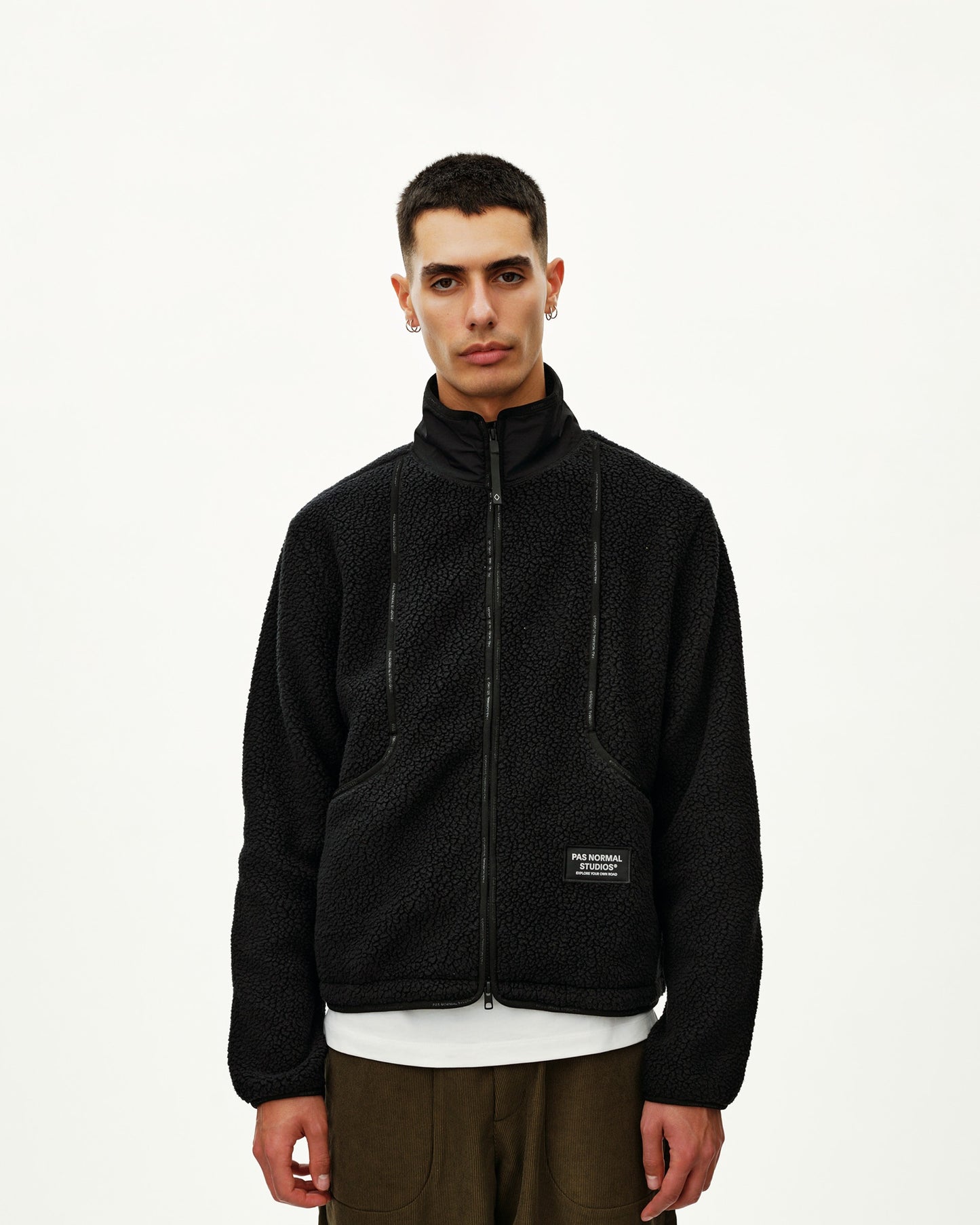 PAS NORMAL STUDIOS Off Race Pile Fleece Jacket - Black