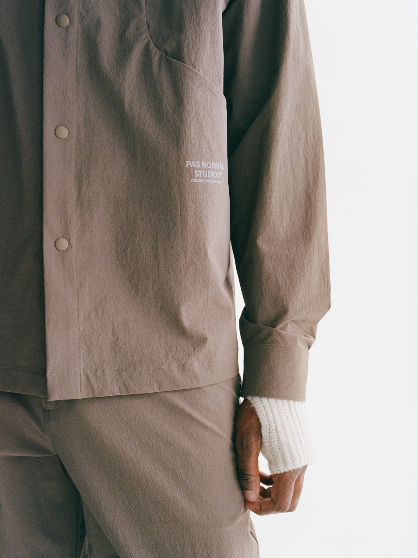 PAS NORMAL STUDIOS Off Race Tech Overshirt - Ash Brown
