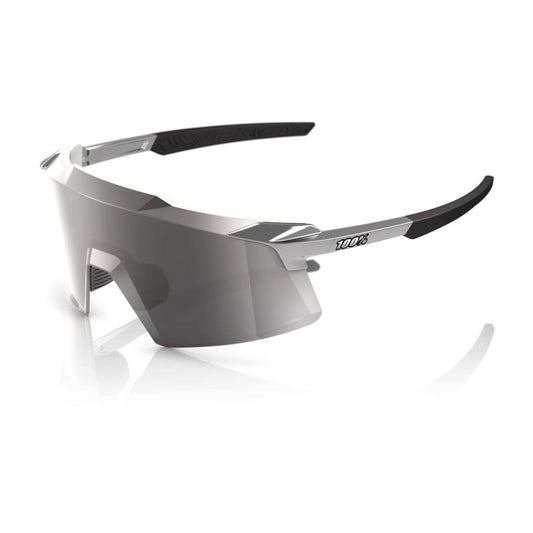 RIDE 100% Aerocraft Sunglasses - Gloss Negre Chrome / HiPER Silver Mirror Lens