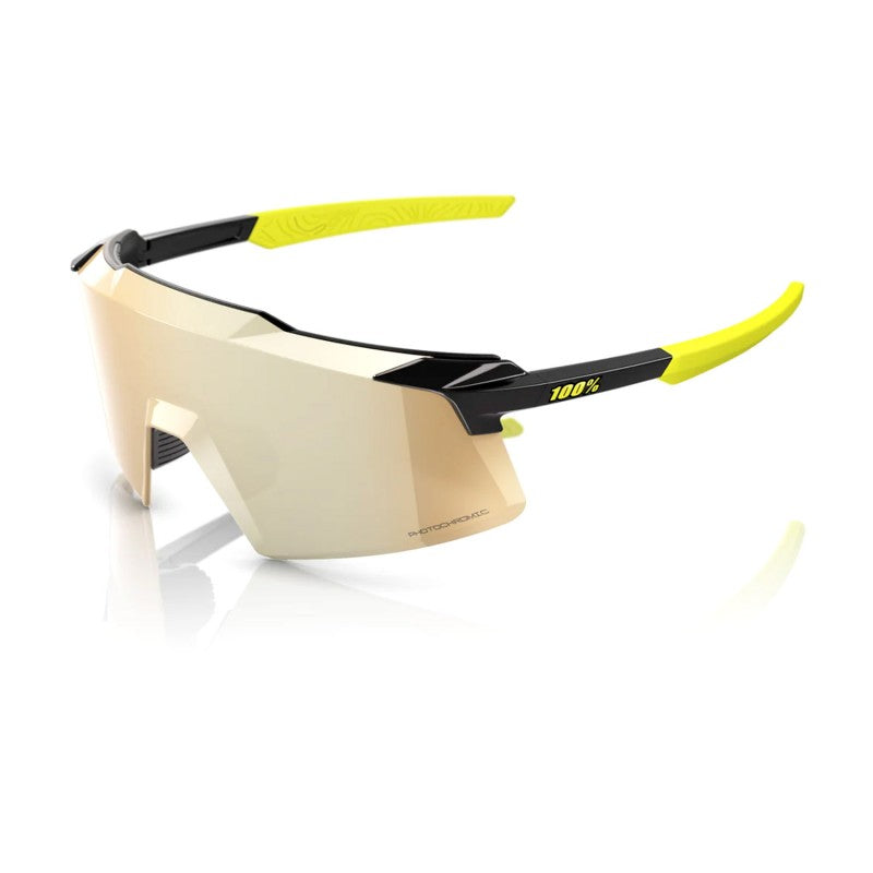 RIDE 100% Aerocraft Sonnenbrille - Gloss Metallic Schwarz / Gold Mirror Photochromic Lens