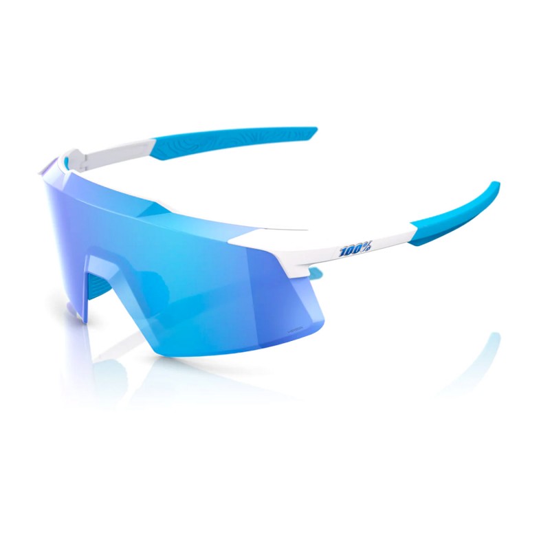 RIDE 100% Aerocraft Sunglasses - Matte White / HiPER Blue Mirror Lens