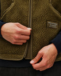 PAS NORMAL STUDIOS Off Race Pile Fleece Chaleco de ciclisme - Deep Olive